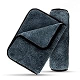 Flexowire Profi Mikrofasertücher – extrem saugstark & lackschonend – 2er Set 1200 GSM Auto Microfaser Putztuch und Poliertuch fusselfrei – Microfaser Putztuch – Microfasertücher (30x40cm)