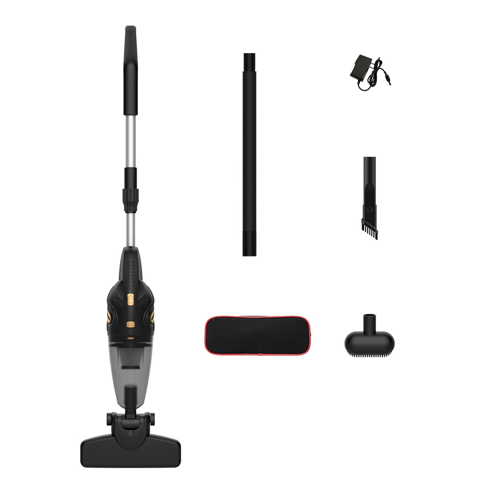 OMIRA Handheld Vacuum Cleaner,Wireless Charging Vacuum Cleaner,Handheld and Pushrod Type 2in1,Low Noise,Multiple brush heads,Suitable for the Whole House Cleaning,Cars,Carpets and Other Places (Black)