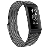 Yisica Bracelet Compatible avec Fitbit Charge 4 / Fitbit Charge 3 / Charge 3 SE, Acier Inoxydable réglable, Bracelet de Remplacement pour Femmes Hommes, S/L