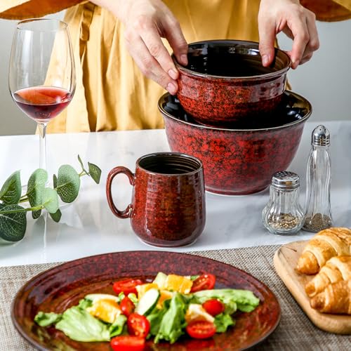 Hasense-Coffee-Mugs-10-oz-Ceramic-Coffee-Cups-Set-of-6-Tea-Cups-with-Large-Handle-for-Coffee-Tea-Milk-and-Cocoa-Funny-Mugs-for-Christmas-Wedding-Gift-Dishwasher-Microwave-Safe-Red Hasense Coffee Mugs 10 oz Ceramic Coffee Cups Set of 6 Tea Cups with Large Handle for Coffee Tea Milk and Cocoa Funny Mugs for Christmas Wedding Gift Dishwasher Microwave Safe Red