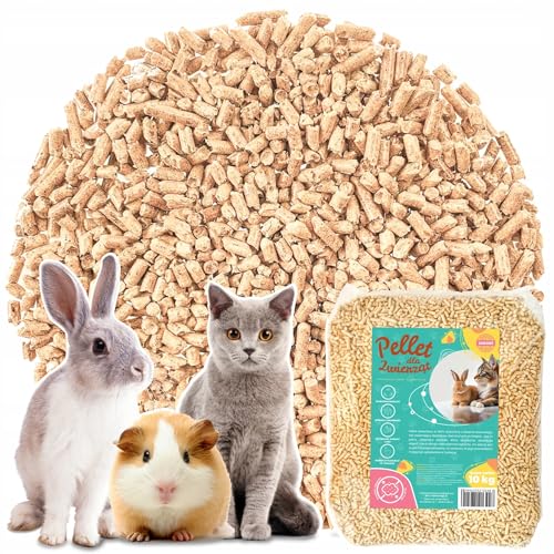 Katzenstreu Pellets | Holzpellets 100% reines Kiefernholz, pflanzliche nicht klumpende Streu für Katzen, Hamster, Kaninchen, Meerschweinchen 10kg|...