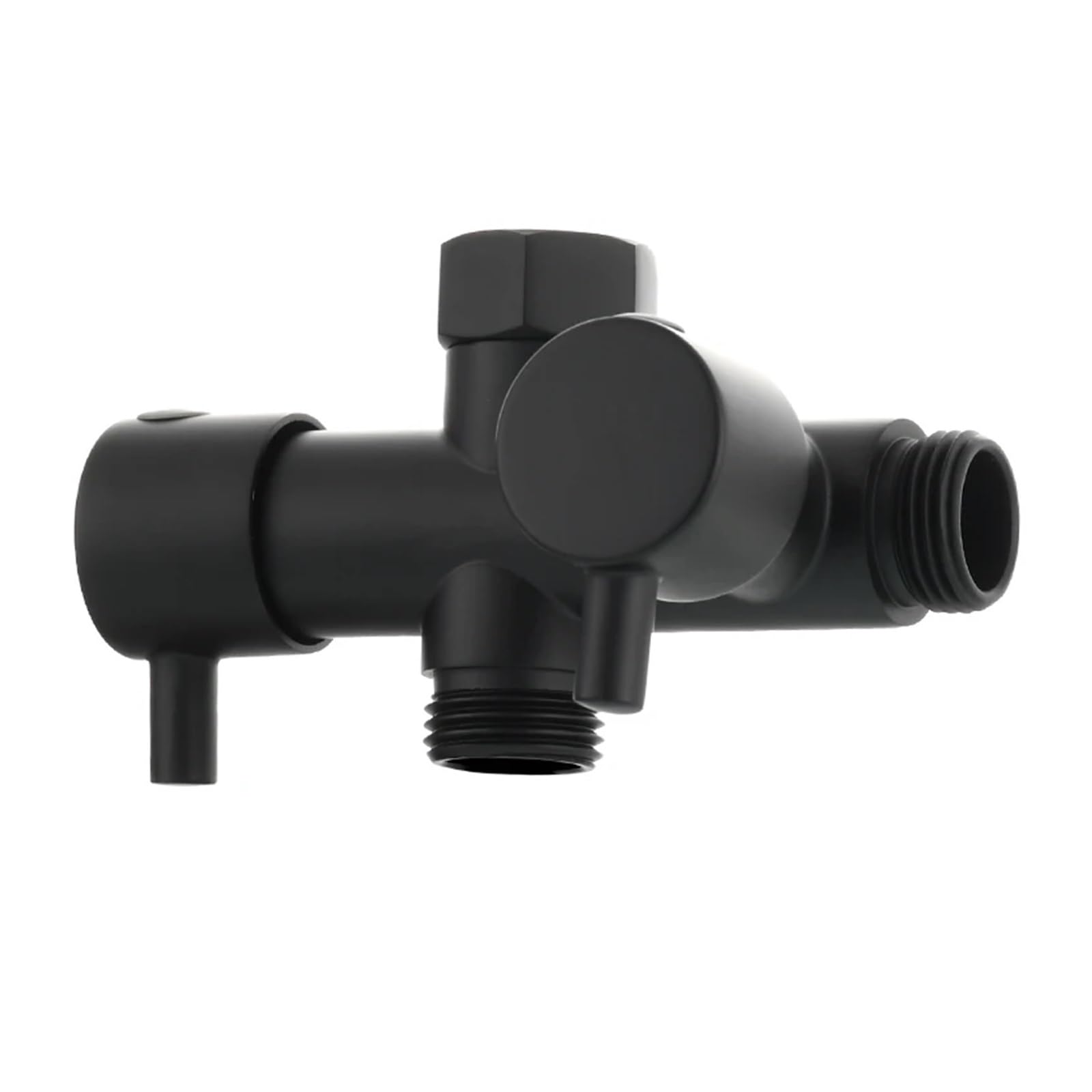 Itrhjtgp Black T-Valve Hose Splitter Brass Dual Shut-Off Valve G1/2 3-Way Shower Diverter For Head Bathtub Faucet 2 Handles For Bathroom(Black T-Valve)