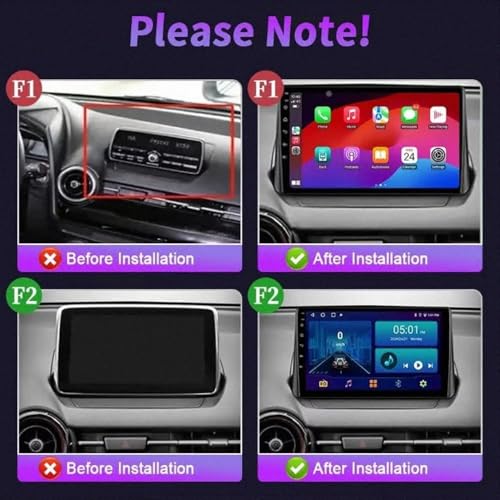 Autoradio manos libres Bluetooth con procesador de 4 núcleos y Mirror Link para Mazda CX-3 2018 2