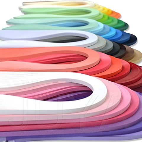 JUYA Single Color Paper Quilling Strips Set 42 Colors 100 Strips per Pack 2/3/5/7/10 mm Width Available 42 Colors, Width 3 mm Cover