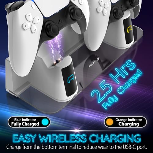 Image of Fosmon for PS5 Wall Mount Kit with Fast Controller Charging Station Charger