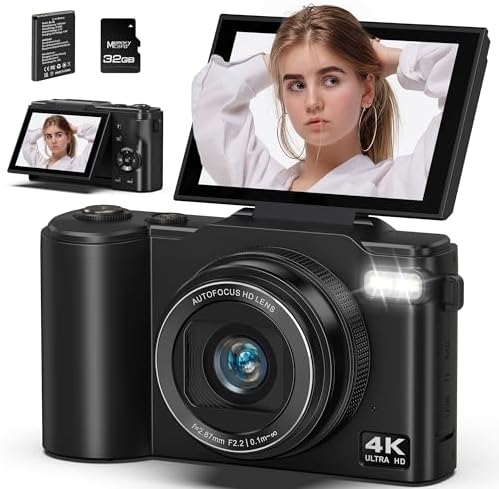 4K Digital Camera for Photography, 64MP Vlogging Camera for YouTu...