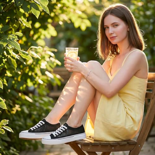 Image of hash bubbie White Sneakers for Women Low Top Canvas Shoes Womens Canvas Sneakers Women's Fashion Sneakers Slip on Casual Tennis Shoes