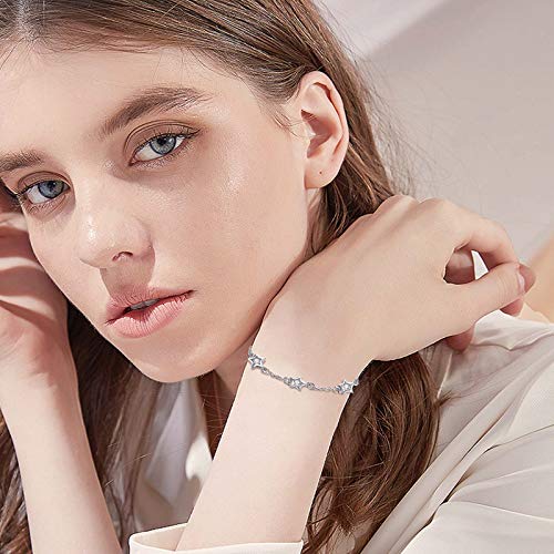 925 Sterling Silver Bohemia Hawaiian Beach Mermaid Floral Bracelet Birthday Graduation Gifts for Women with Gifts Box4