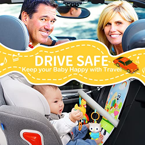 Car Seat Toys, Car Seat Toys For Babies 0-6 Months, Infants Kick & Play Activity Center Arch With Music, Baby Stroller Toys 3-6 Months, Developmental Toys For Toddlers,Travel Sensory Toys (Flamingos) #TOP3