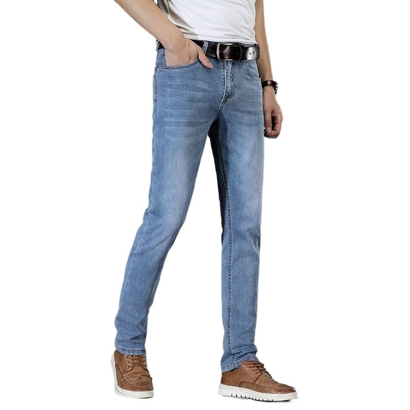 Cotton Slim-fit Stretch Business Pants Basic Denim Men's Pants Plus Size Pants(33)2