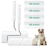Onlyesh 360 Sheets Lint Rollers for Pet Hair, 16cm Handle with 4 Lint Roller Refills, 90 Sheets per Roll, Large Lint Roller for Cat & Dog Hair, Dust & Fluff from Clothes, Furniture, Carpet