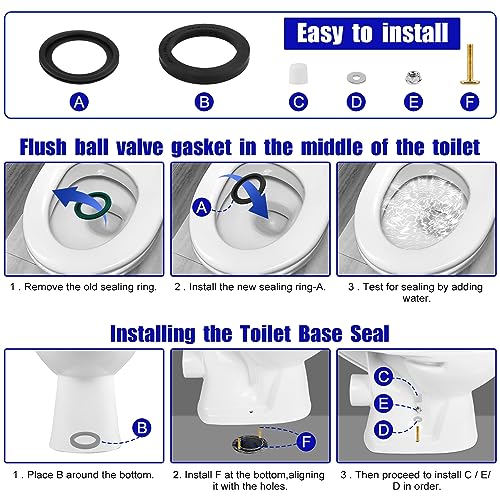 Image of BOXOB 10pcs RV Toilet Seal Kit, 385311652 & 385311658 RV Toilet RV Toilet Gasket Replacement for Dometic 300 /310 /320 RV Toilet