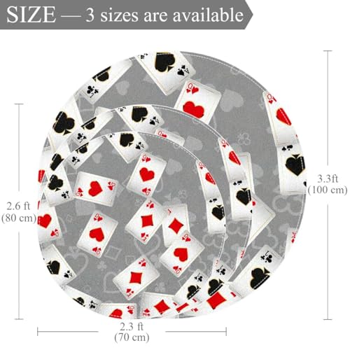 Tapis de salle de bain imprimé cartes et camomille rond 1 m de diamètre