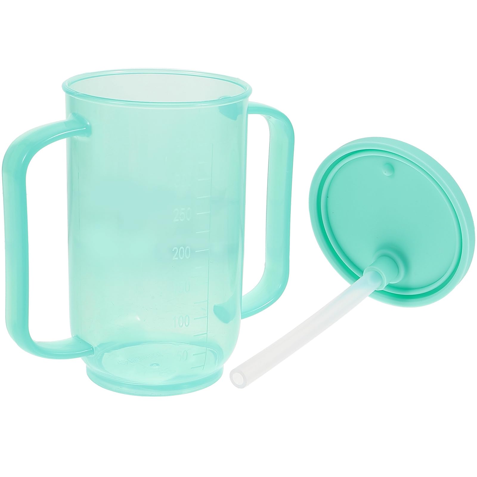 iplusmile Taza para Sorber para Adultos con 2 Asas Vasos De Plástico para Personas Mayores Discapacitadas Vasos para Disfagia A Prueba De Derrames Ayuda para Vivir Taza De Hospital con Tapa