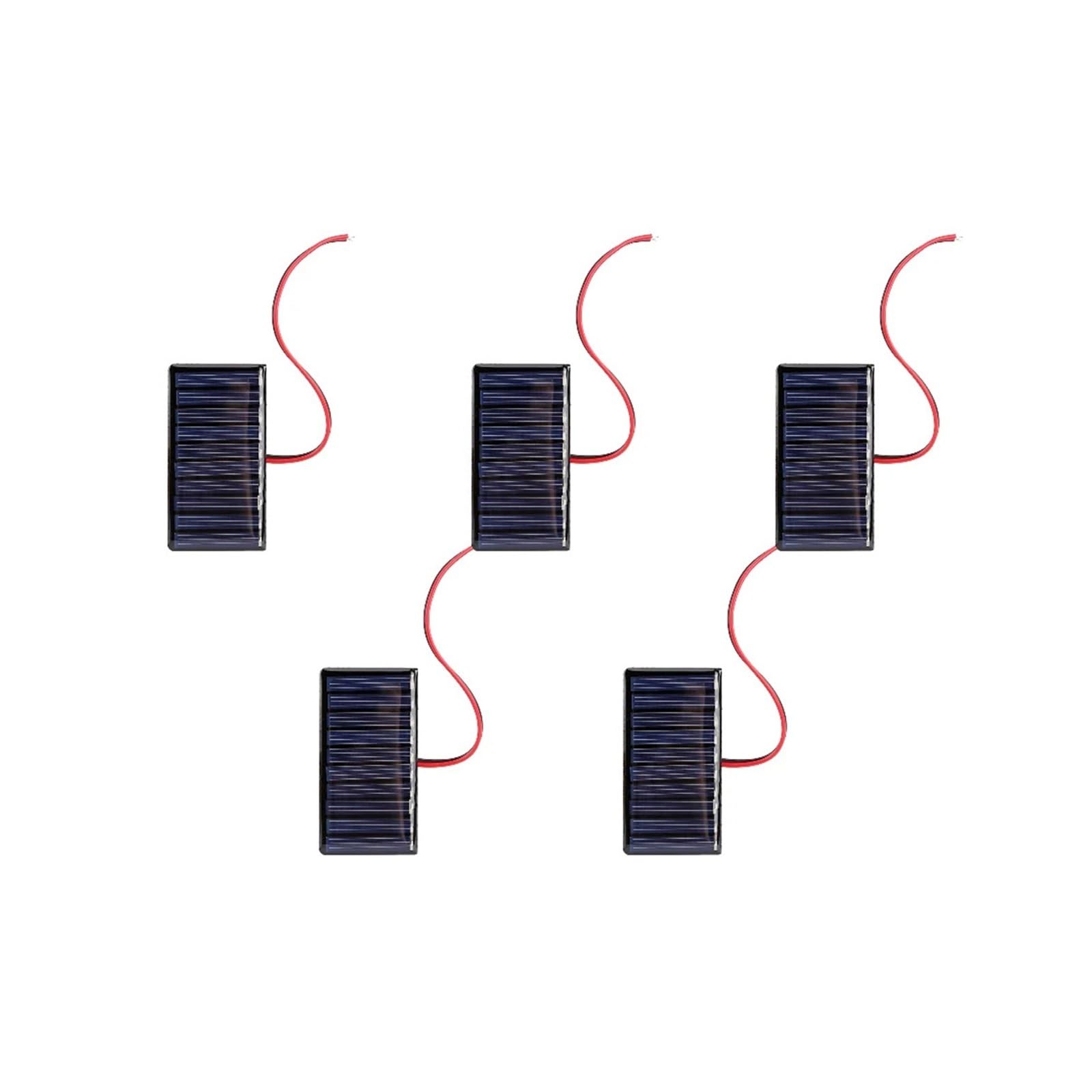 Wvyhlamrc 5Pcs 0.3W 5V 5-20Pcs 0.3W 5V 0.4W 1.5V Solar Epoxy Panel Polysilicon Board With Wire Diy Solar System Module For Battery Charger Solar Toys(5Pcs 0.3W 5V)
