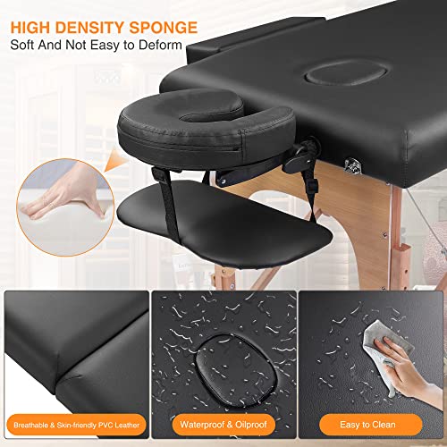 Bonrcea Upgrade Reinforced Professional Massage Table Bed Portable 500 Lbs Load Capacity Lightweight Adjustable Height Spa Salon Tattoo Esthetician Lash Bed For Eyelash Extensions With Carrying Case #TOP2
