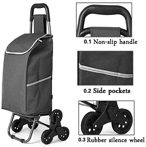 SENWEI Multifunktions-Einkaufstrolley, leicht, Treppensteigen, faltbar, Reisekoffer, Koffer, Gepäck, 6 PU-Räder… – Bild 6