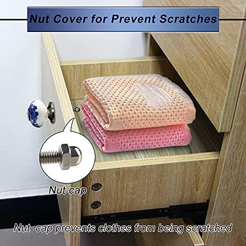 NC Set of 20 Handmade Ceramic Door Knobs for Cupboards, Cabinet Knobs Blue on White, Drawer Knobs & Handles, Wardrobe Door Handles Comes with Screw Cap, Extra Screws, Bolts