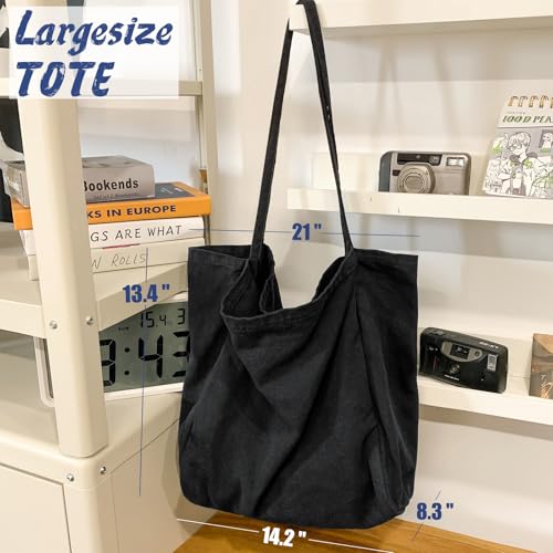 Image of Canvas Tote Bag for Women Large Hobo Shoulder Bag for Work Travel Casual Message Bag Tote Purse handbags