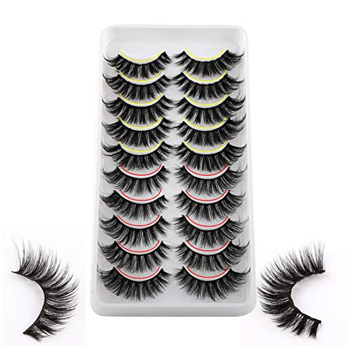 6D Faux Mink Lashes False Eyelashes Natural Look Mixed Cat Eye 2 Styles Eyelashes 10 Pairs Wispy Volume Fake Lashes Handmade Short Soft Lashes Pack by ZANLUFLY