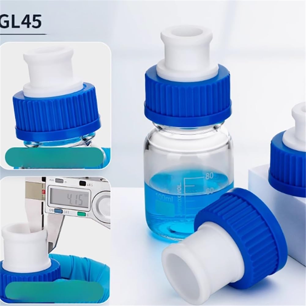Équipements et fournitures de laboratoire Adaptateur GL45, port à vis standard 14/19/24/29, bouchon bleu, adaptateur for bouteille, matériau épaissi