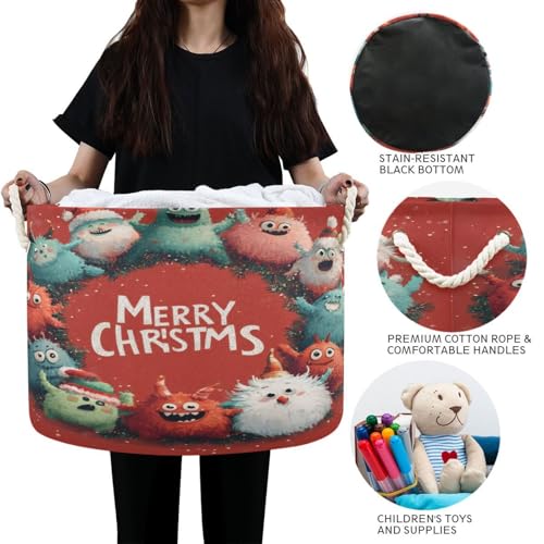 Goodold G391980609P501C536S1064 Christmas Monsters Extra Large Storage Basket Decorative Laundry Basket thumb #5