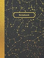 Notebook: Gold Stars Galaxy Notebook, College Ruled with Lined Pages (Composition Book, Journal) (8.5 x 11 Large) 1798595117 Book Cover