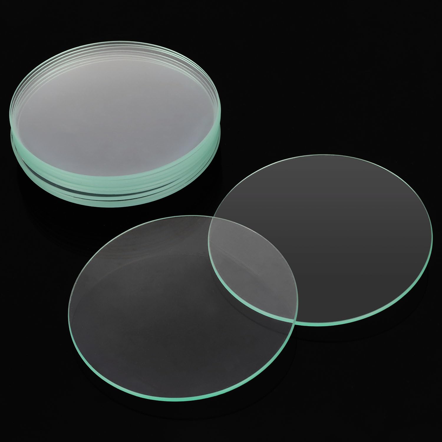 Labasics10PK Vetri di Orologio, Copri Becher in Vetro Borosilicato da 70 mm Oblato Rotondo per Scienza Laboratoriale Scolastica, Copertura Becher in Vetro con Bordo Rettificato per Piatti Evaporatori