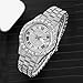 HUNRUY Hip Hop Watches for Men Iced Bling Diamond Luxury Quartz Watches with Date (42mm Face Silver Diamond)