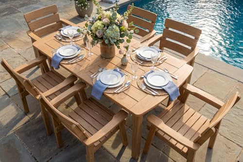 Kibaso 7-Piece Outdoor Dining Set, All-Weather HIPS Patio Table & Chairs for 6, Outdoor Furniture...