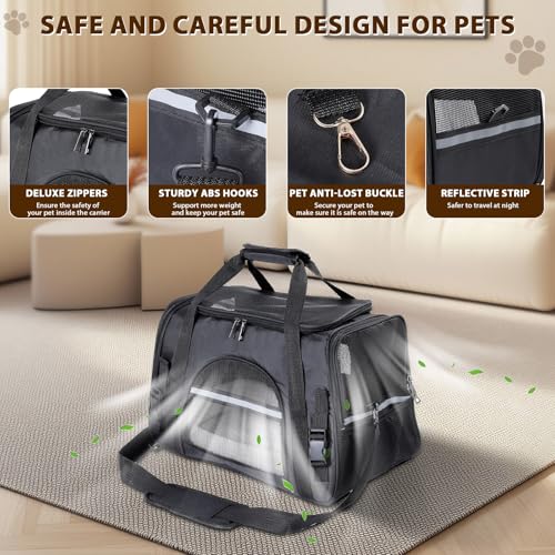 Romon Transportbox Katze Katzentransportbox, Katzentransporttasche Haustiertragetasche Katzentragetasche Katzentasche für Kleine Katzen und Hunden Welpen bis 6kg, Transport Tasche mit Schultergurt