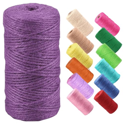 ecofynd Single String Color Jute Cord | Natural Hemp Rope for Wall Hanging, Plant Hanger Gift Wrapping, Garden Art | Thread Material for DIY Craft Projects, (2mm, 130 Meters, Purple) (B09P4WHYYQ) Amazon Price History, Amazon Price Tracker