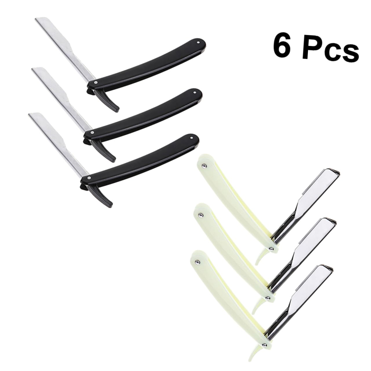 FOMIYES Beard Razor Kit 6pc Manual Shaver for Men Barber Tool Eyebrow Razor Holder Smooth Cutting