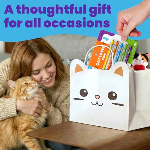 Image of rubyloo Funny Cat Lover Gift Pen Set - 5 Black Ink Ballpoint Pens with Stylus Tip & Metal Barrel with Kitty-Themed Quotes - Crazy Cat Mom Gifts for Women, Friends, Pet Owner, Coworker, Birthdays