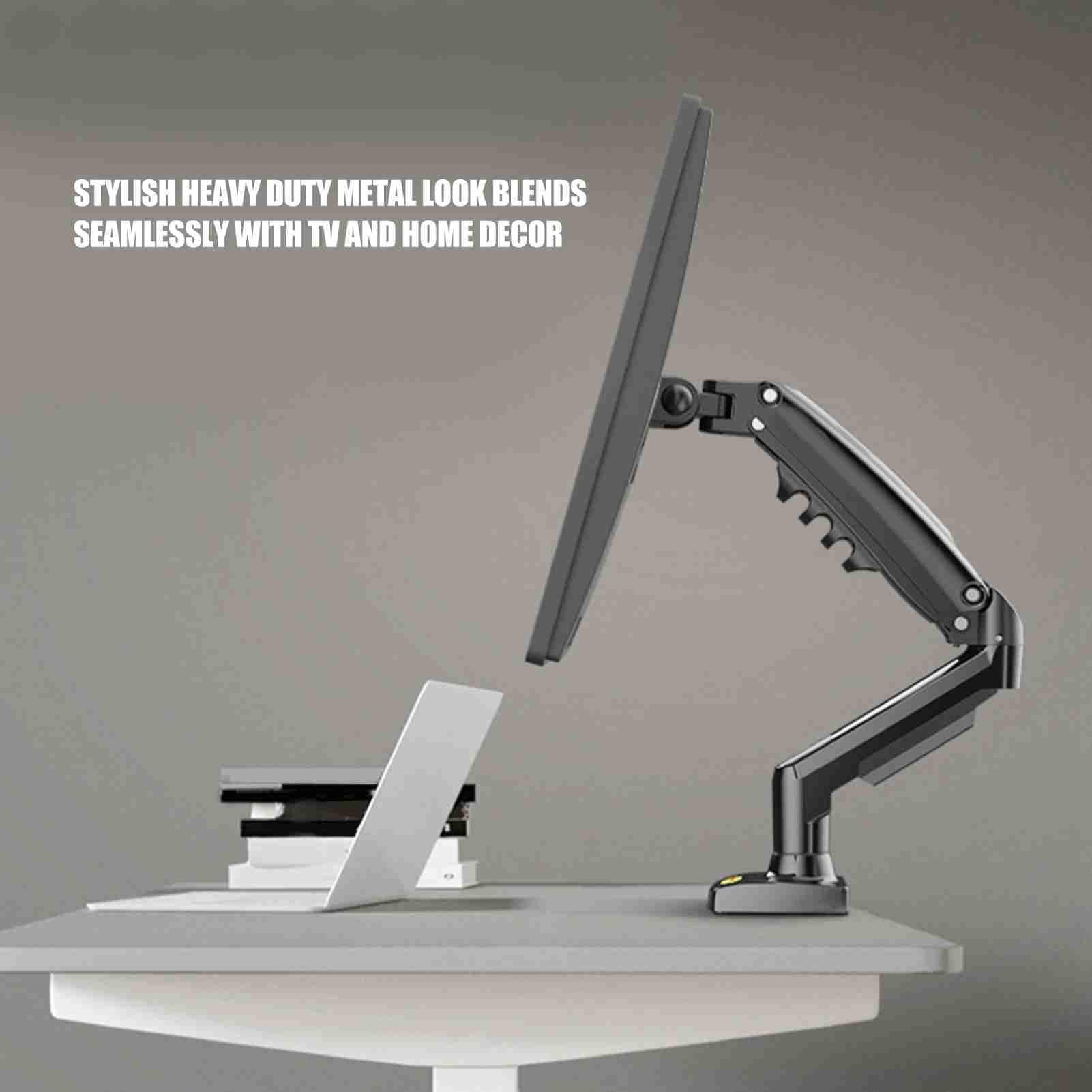 Supporto per Monitor Singolo, Supporto da Scrivania Regolabile per Monitor per Monitor da 17 a 30 Pollici, con Clip, Supporto da Scrivania per Monitor per Impieghi Gravosi, Può