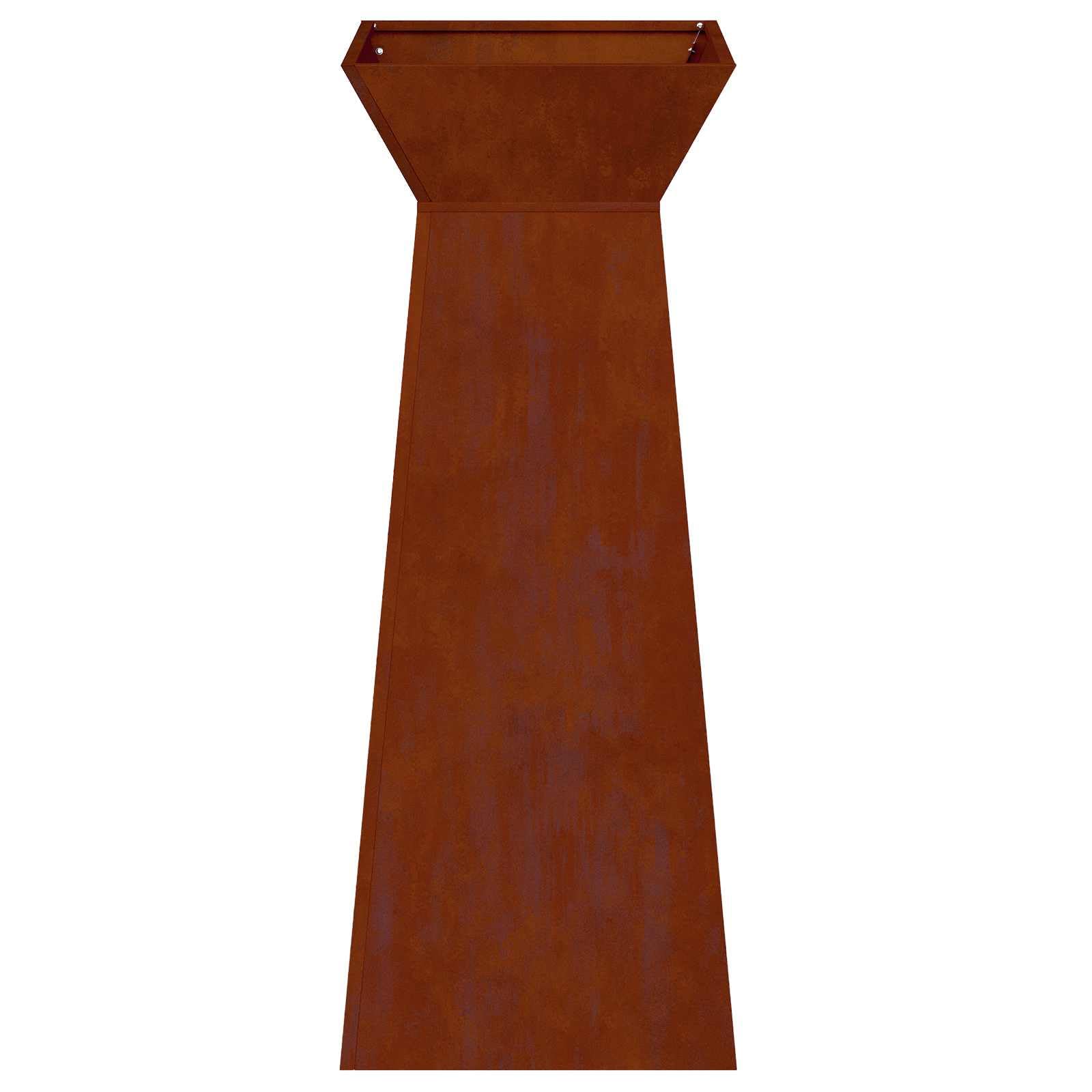 Donica słupowa Srebrny 40 x 40 x 100 cm nowoczesna donica ogrodowa na taras odporna na warunki atmosferyczne stylowy dodatek do roślin wysoki słupek metalowy