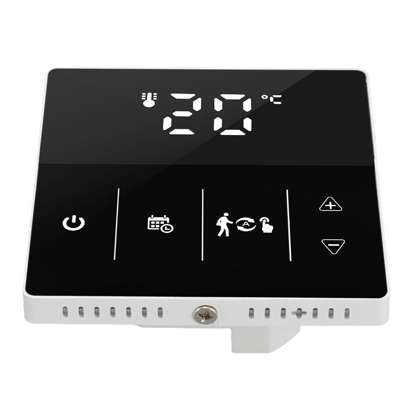 Cyfrowy termostat WIFI, inteligentny ekran dotykowy, aplikacja telefonu, pilot głosowy, termostat domowy, 90-240 V (czarny)