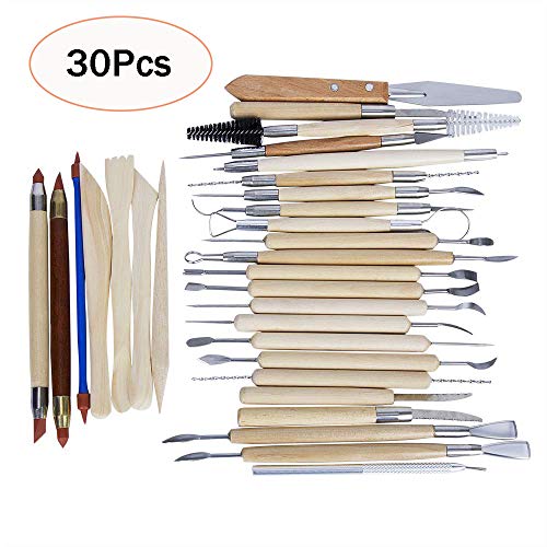 Set de herramientas para esculpir arcilla de Sadzero, estilete de bolas, herramientas para modelar, para decoración de cerámica y dibujar mandalas, set de 30 piezas 