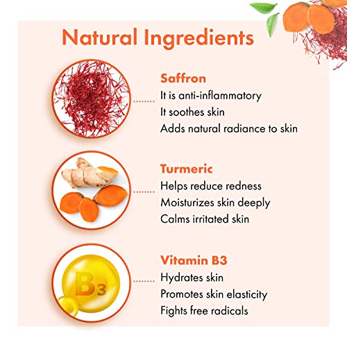 Image of Good Vibes Ubtan Insta Glow Face Scrub, 50 g | Brightening, Detoxifying & Nourishing Gentle Exfoliator For All Skin Types | With Turmeric, Saffron, Vitamin B3 | No Parabens, Sulphates & Mineral Oil