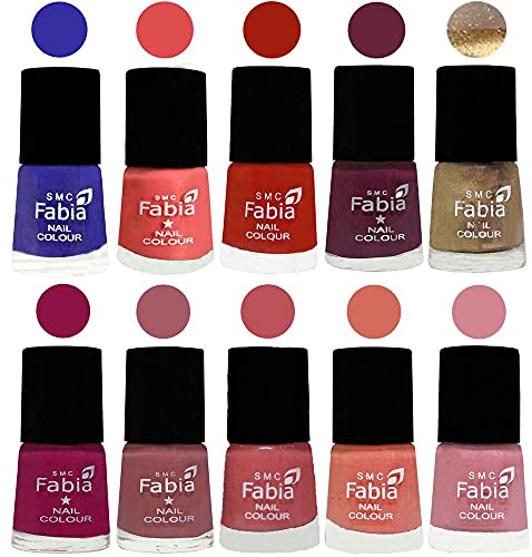 Image of ALL IN ONE (PACK OF 10), Long Lasting Glossy Nail Polish, 6 ml Each, All Vibrant Colours,01772