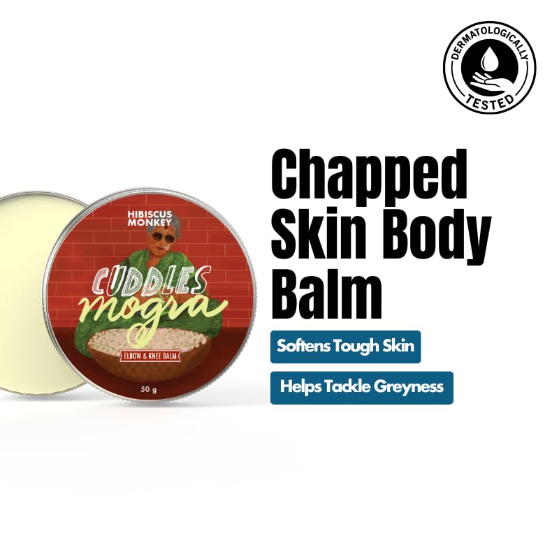 Hibiscus Monkey Cuddles, Elbow & Knee Balm, Reduces Discoloration, Deeply Moisturizes Dry and Rough Skin, Shea butter, Coconut Milk Oil, Vitamin E, Natural, Chemical Free, 50g