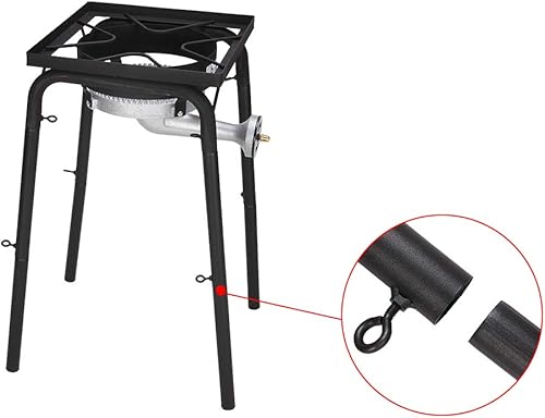 Miniatura 5 de Estufa de quemador de propano, cocina de gas propano, estufa de campamento al aire libre, quemador de propano de alta presión, regulador PSI