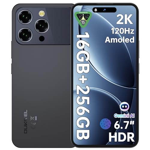 [SIMt[ X}z { Android 15] OUKITEL P1 Pro 6.7C` FHD+𑜓x120Hz AMOLED 50MP AICJ SIMt[X}[gtH 16GB+256GB/2TBgX}z Vt[ 5150m