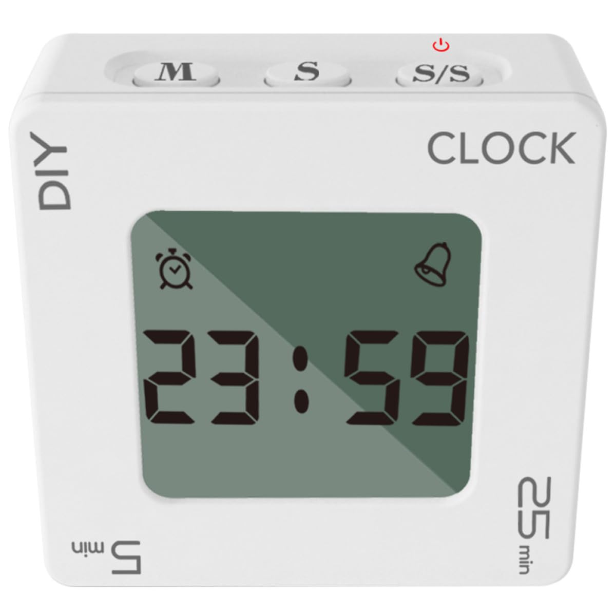 Temporizador portátil Happyyami para cocina, despertador vibratorio de plástico blanco, 2 uds