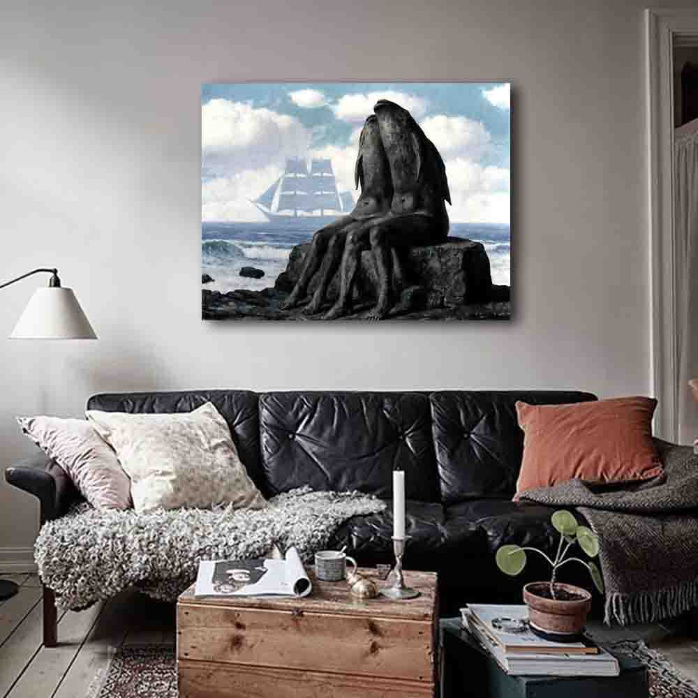 #インテリア#美術品#デッサン#絵画 Amazon.co.jp: ルネ・マグリット-The Song of Love 絵画 インテリア