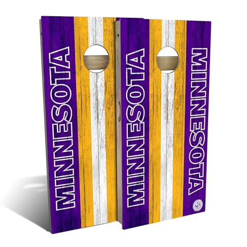 Skip's Garage Minnesota Themed #6 Cornhole Set - Backyard 2x4 (Weather Bags) - Include Case + Hole + Edge