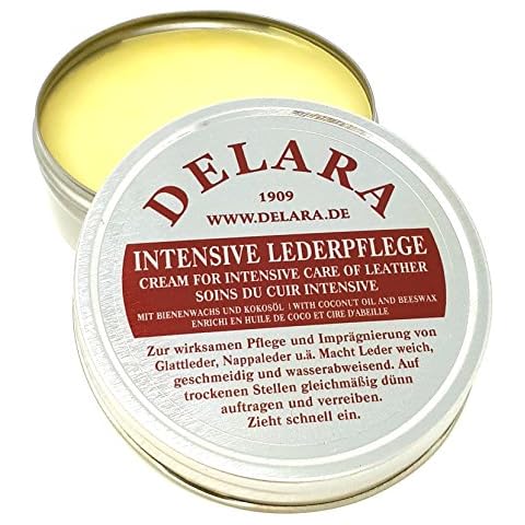 DELARA Intensive leather care - colourless, 75 ml - Impregnates and protects leather very effectively, new formula with high-quality coconut oil and beeswax Cover