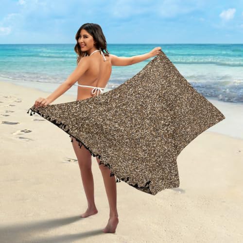 Traje de baño para playa en marrón oscuro que realza tu bronceado con brillo 3