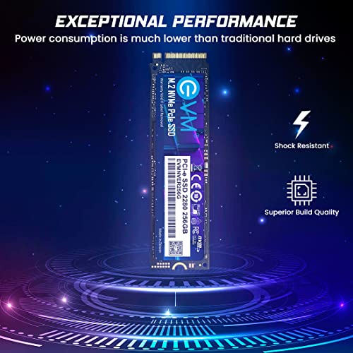 Image of EVM 256GB Internal SSD - M.2 NVMe PCIe (2280) - High-Speed Performance Up to 2000MB /s Read & 1500MB /s Write Speed with Low Power Consumption -Compatible with Gaming PCs &High-Performance Workstations
