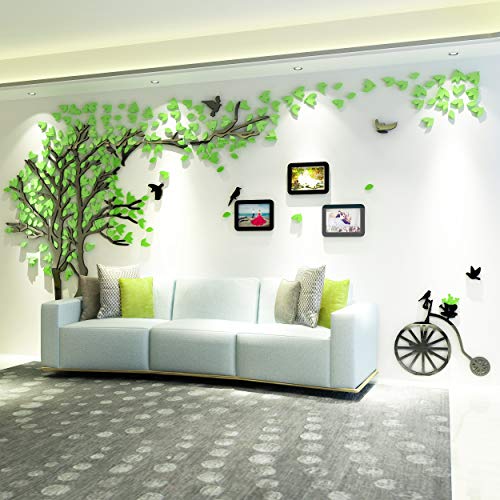 Kinbedy 3D Acrylic Black Tree Wall Stickers Photo Frames Family Tree Wall Decal Easy To Install &Apply Diy Photo Gallery Frame Decor Sticker Home Art Decor (Green-Left, Large).… #TOP13